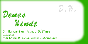 denes windt business card